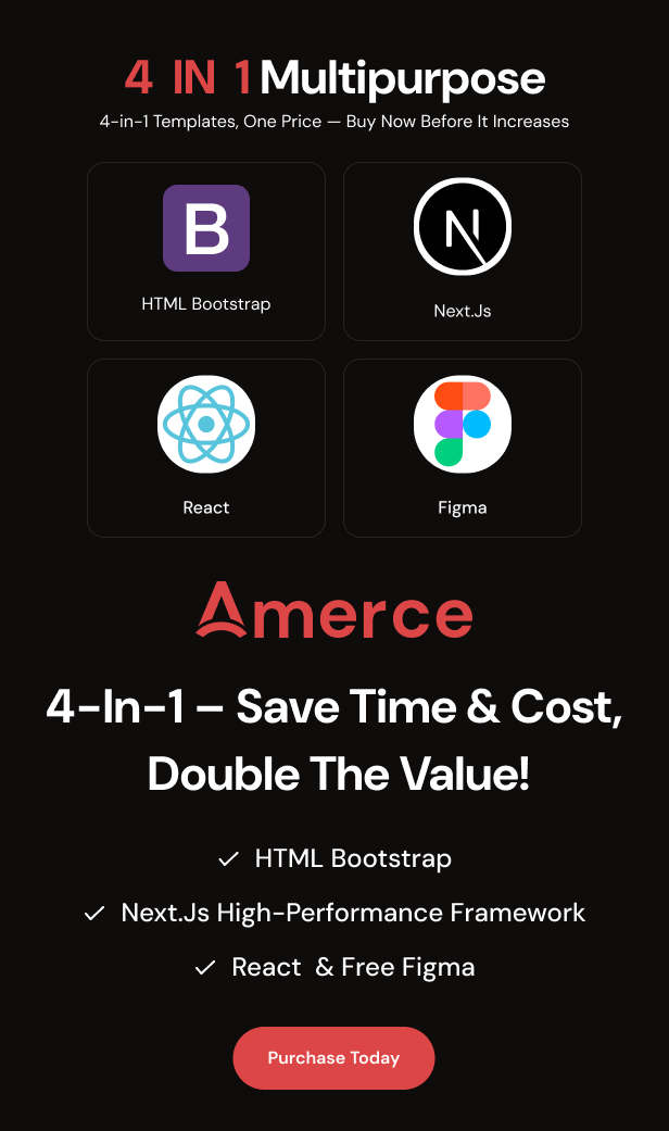 Amerce - Multipurpose eCommerce HTML, Bootstrap, Next.js, React Template