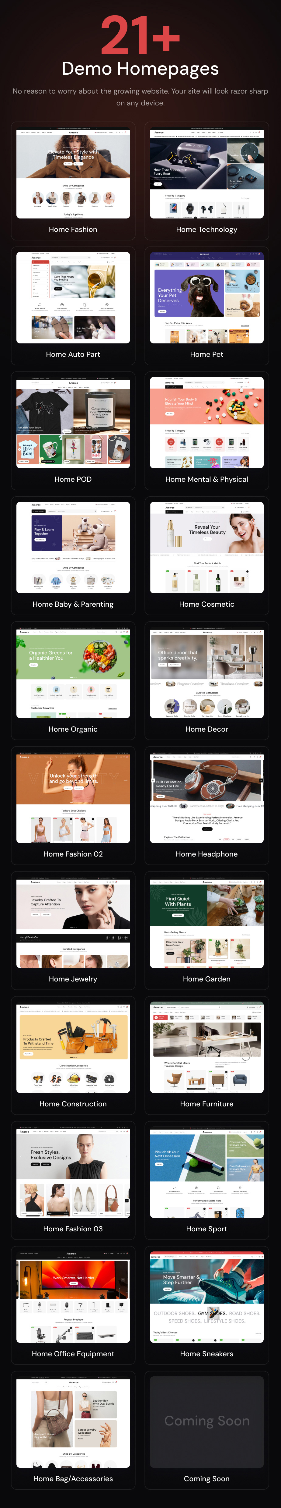 Amerce - Multipurpose eCommerce HTML, Bootstrap, Next.js, React Template