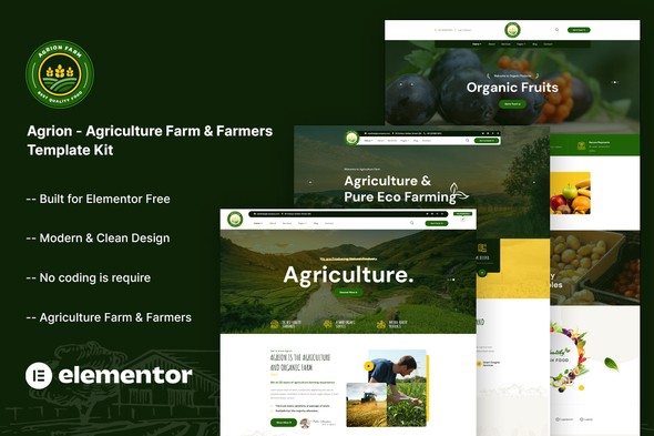 Agrion – Agriculture Farm & Farmers Template Kit