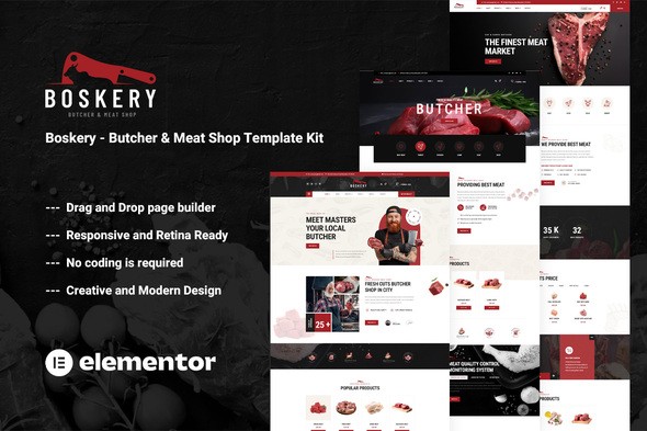Boskery – Butcher & Meat Shop Template Kit Boskery – Butcher & Meat Shop Template Kit