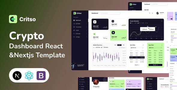 Critso – Crypto Dashboard React & NextJS Template