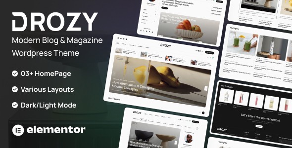 Drozy – Modern Blog & Magazine WordPress Theme Drozy – Modern Blog & Magazine WordPress Theme