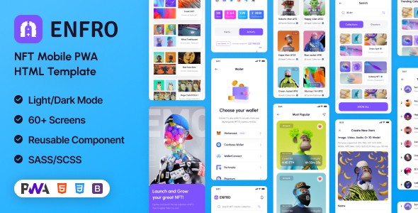 Enfro | NFT Mobile PWA HTML Template