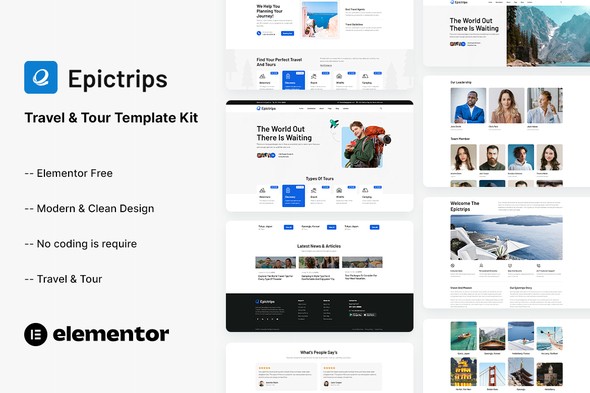 EpicTrips – Travel & Tour Elementor Template Kit EpicTrips – Travel & Tour Elementor Template Kit