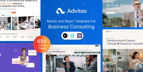 Advitex – Finance and Business Consulting React & NextJS Template