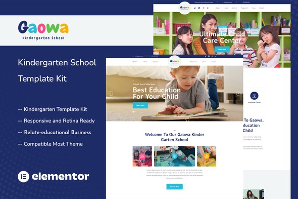 Gaowa – Kindergarten School Elementor Template Kit Gaowa – Kindergarten School Elementor Template Kit