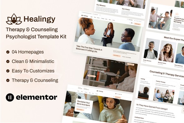 Healingy – Therapy & Counseling Psychologist Template Kit Healingy – Therapy & Counseling Psychologist Template Kit