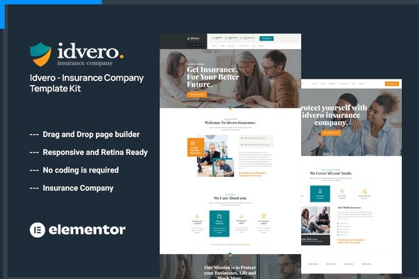 Idvero – Insurance Company Elementor Template Kit Idvero – Insurance Company Elementor Template Kit