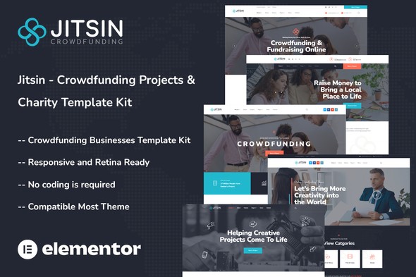 Jitsin – Crowdfunding Projects & Charity Template Kit Jitsin – Crowdfunding Projects & Charity Template Kit