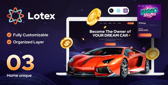 Lotex – Online Lotto & Lottery Nextjs and React Template