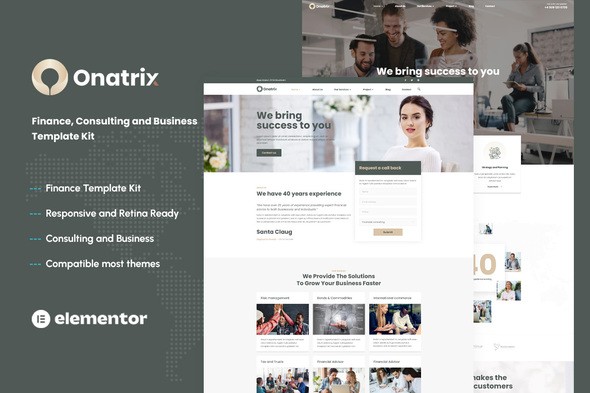 Onatrix – Finance Consulting & Business Elementor Template Kit Onatrix – Finance Consulting & Business Elementor Template Kit
