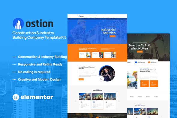 Ostion – Construction & Industry Building Company Template Kit Ostion – Construction & Industry Building Company Template Kit
