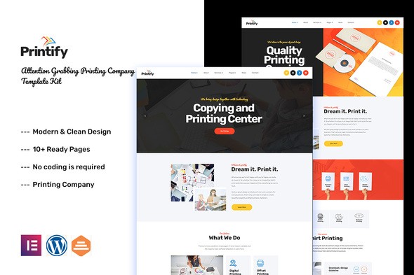 Printify – Printing Company Elementor Template Kit