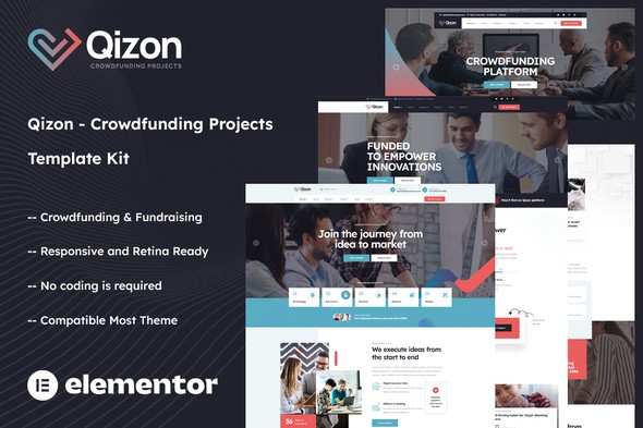 Qizon – Crowdfunding Projects Elementor Template Kit Qizon – Crowdfunding Projects Elementor Template Kit