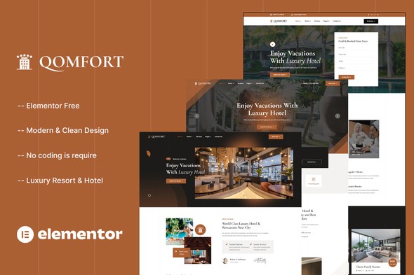 Qomfort – Hotel Booking Elementor Template Kit Qomfort – Hotel Booking Elementor Template Kit