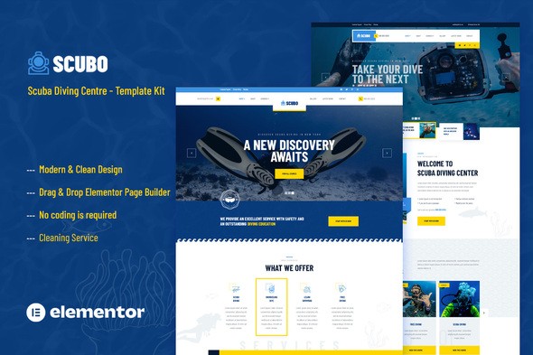 Scubo – Scuba Diving Centre Elementor Template Kit