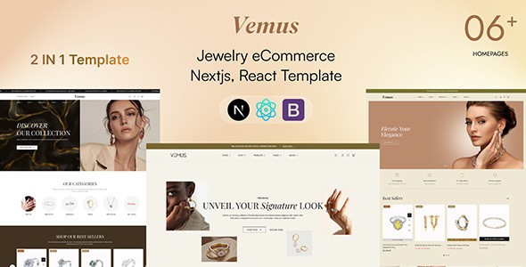 Vemus – Jewelry Ecommerce Nextjs React Template