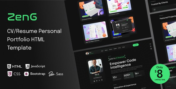 ZenG – Personal Portfolio HTML Template