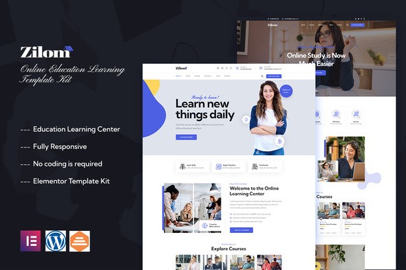 Zilom – Online Education Learning Elementor Template Kit Zilom – Online Education Learning Elementor Template Kit