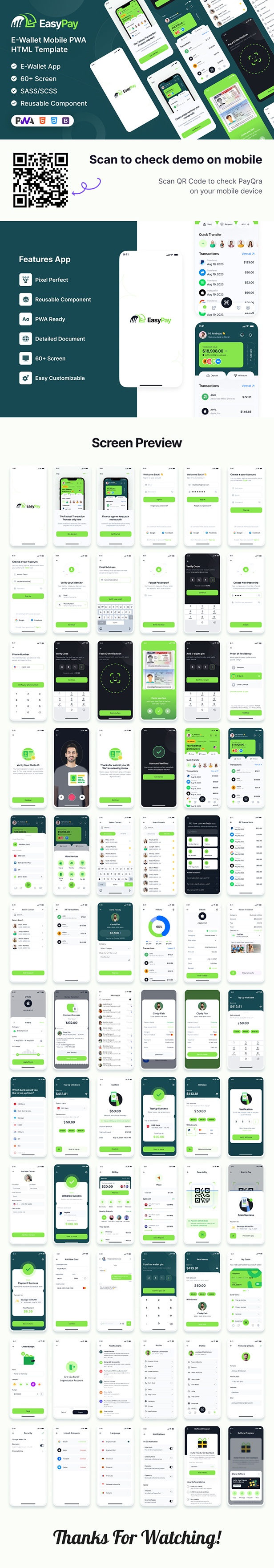 EasyPay | E-Wallet Mobile PWA HTML Template