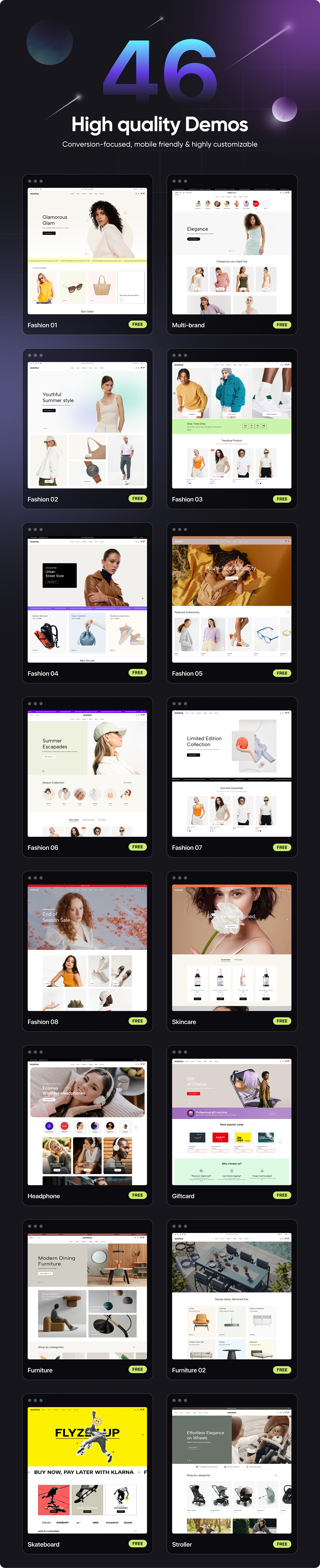 Ecomus Ultimate eCommerce React NextJs, Bootstrap Template
