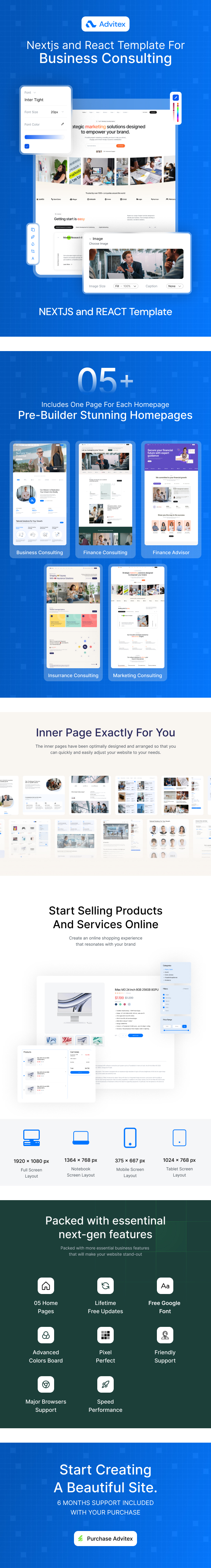 Advitex – Finance and Business Consulting React & NextJS Template