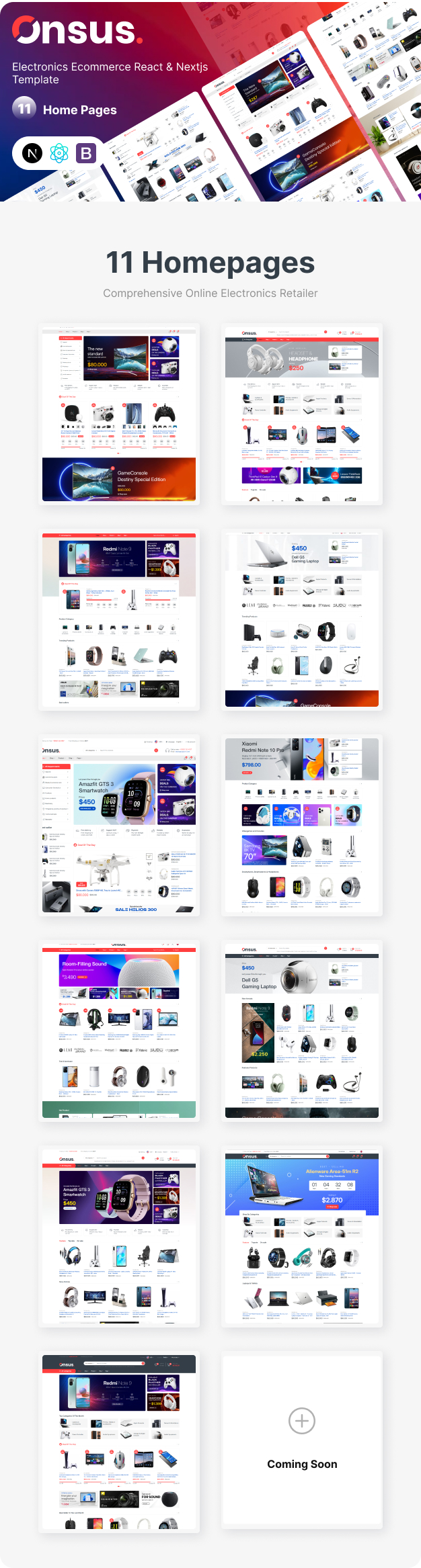 Onsus – Electronics E-commerce HTML Template