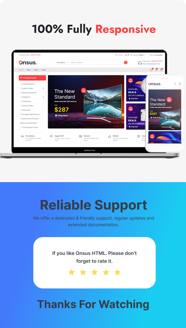 Onsus – Electronics E-commerce HTML Template