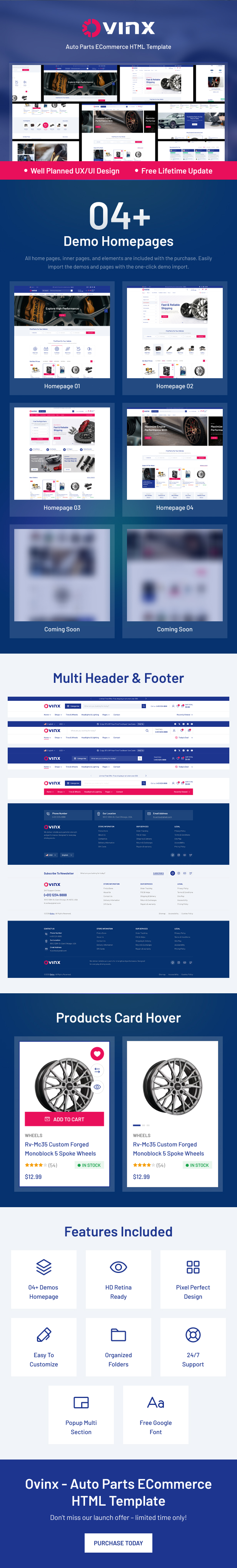 Ovinx – Auto Parts eCommerce React Template