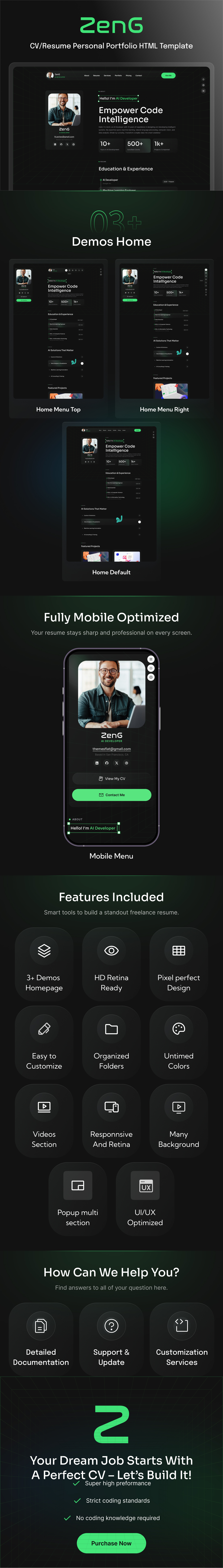 ZenG – Personal Portfolio HTML Template