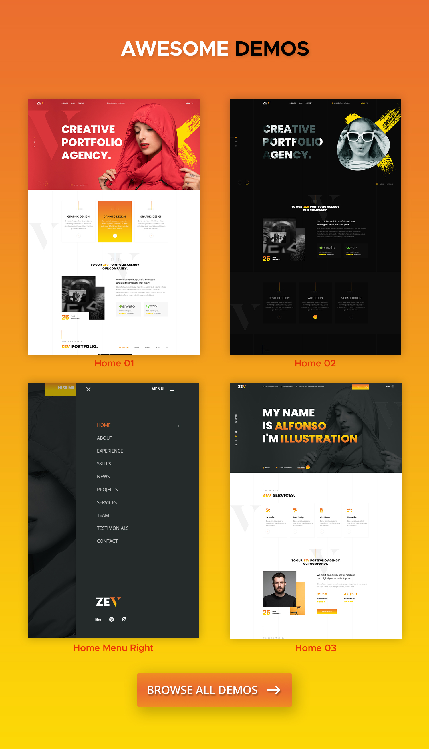 Zev – Creative Personal Portfolio WordPress Theme