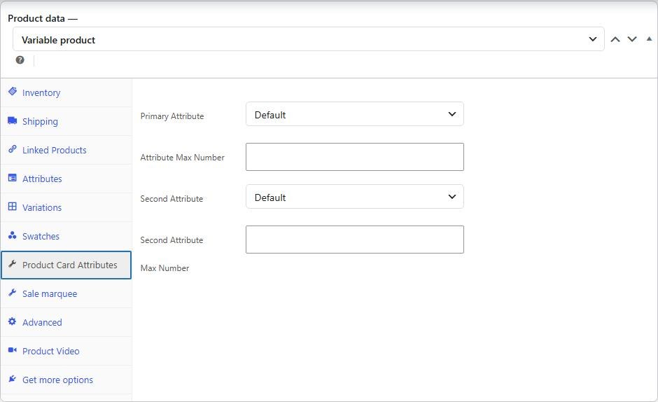Product Card Attributes