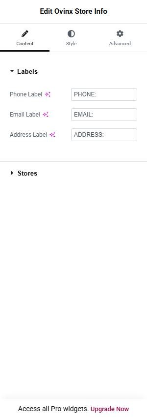 Ovinx Store Info content