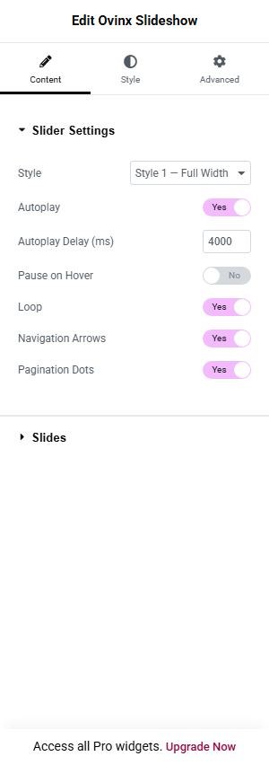 Ovinx Slideshow content