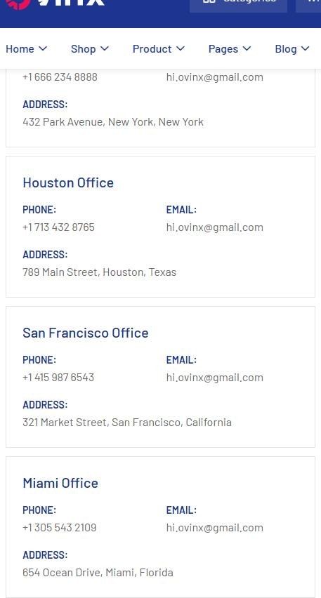 Ovinx Store Info
