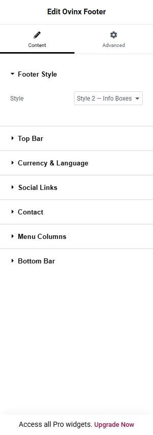 Ovinx Footer content
