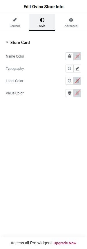 Ovinx Store Info style