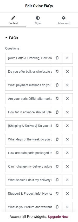 Ovinx FAQs content