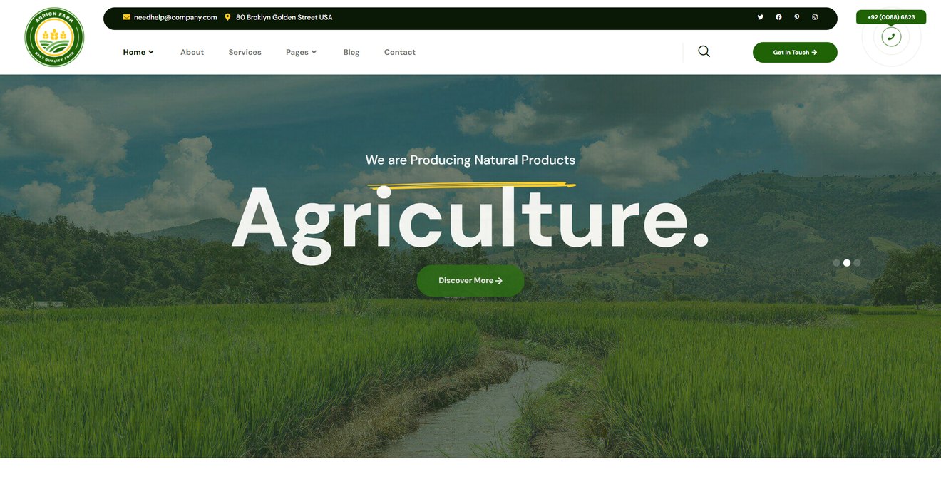 Agrion – Agriculture Farm & Farmers Template Kit