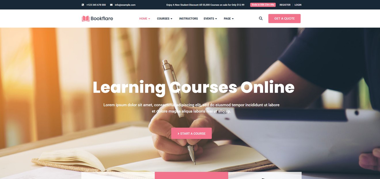 Bookflare – Modern Education & Online Learning Elementor Template Kit