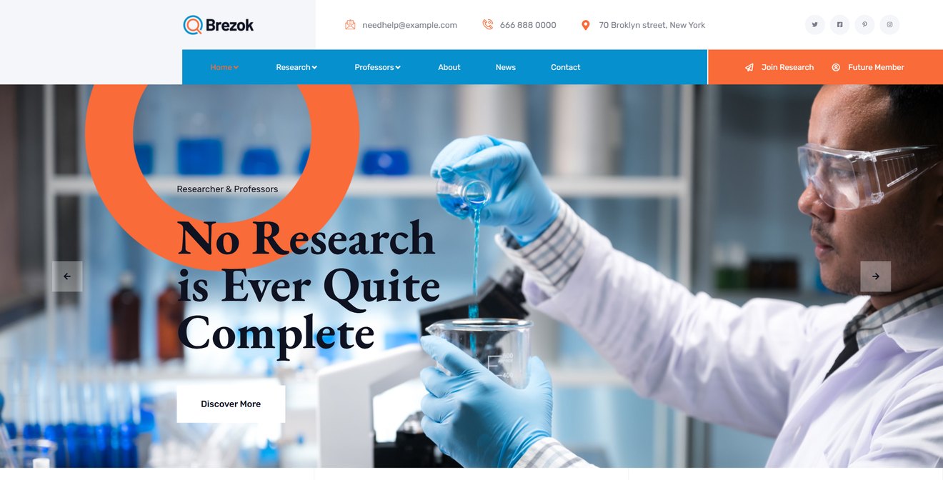 Brezok – Academic Research & STEM Elementor Template Kit