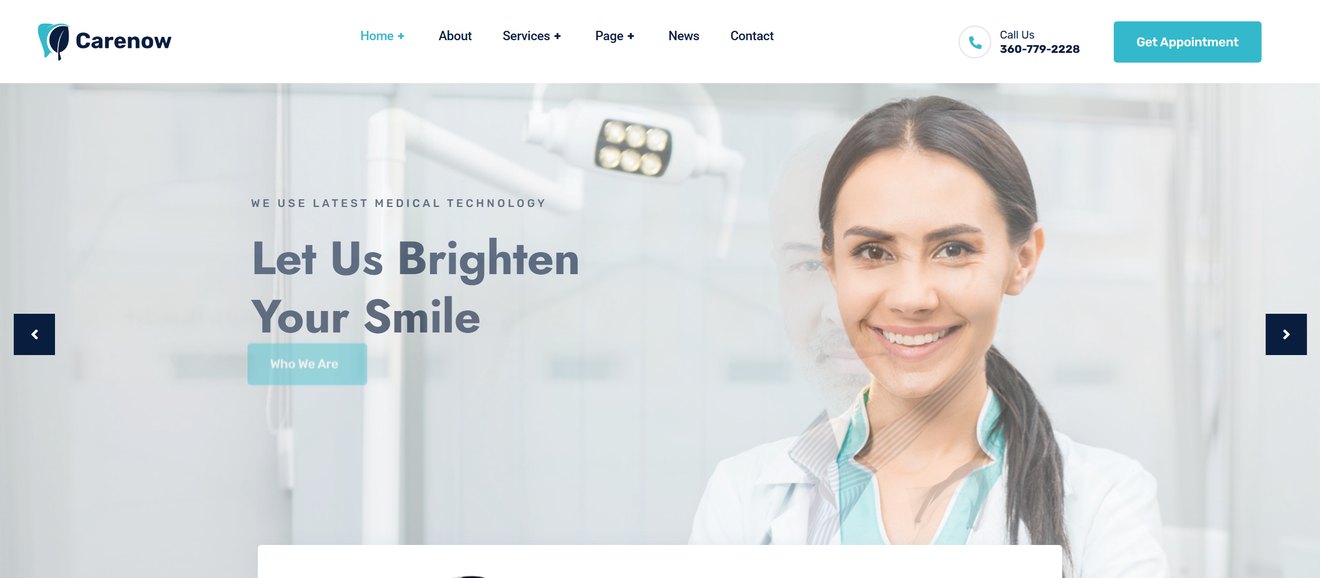 Carenow – Medical & Dentist Elementor Template Kit
