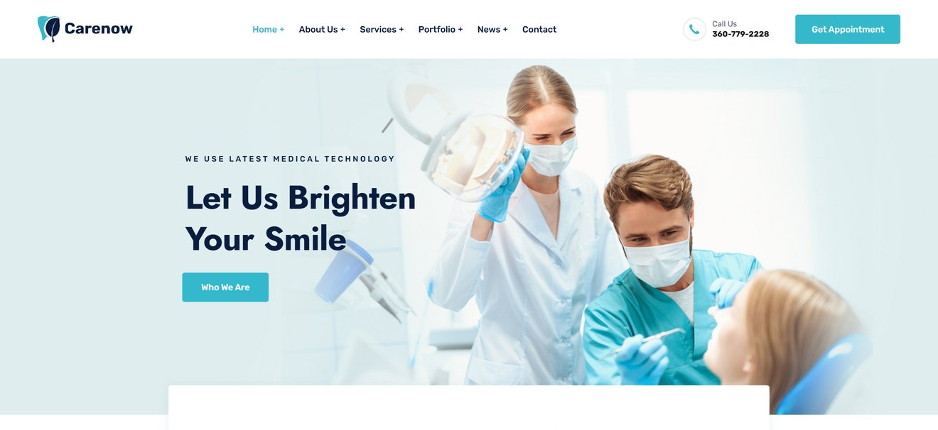 Carenow – Medical & Dentist WordPress Theme