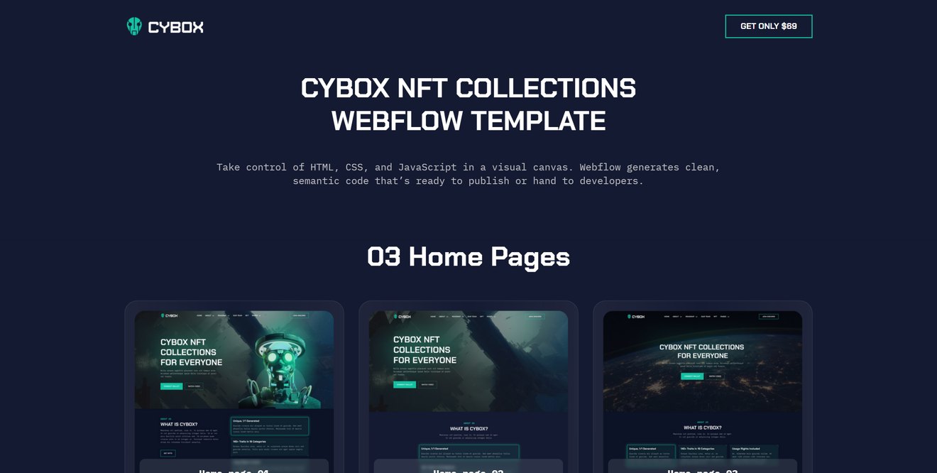Cybox – NFT Collections Webflow Template