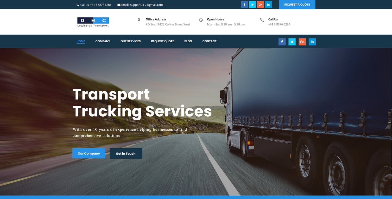 DHC | Logistics Transportation HTML Template