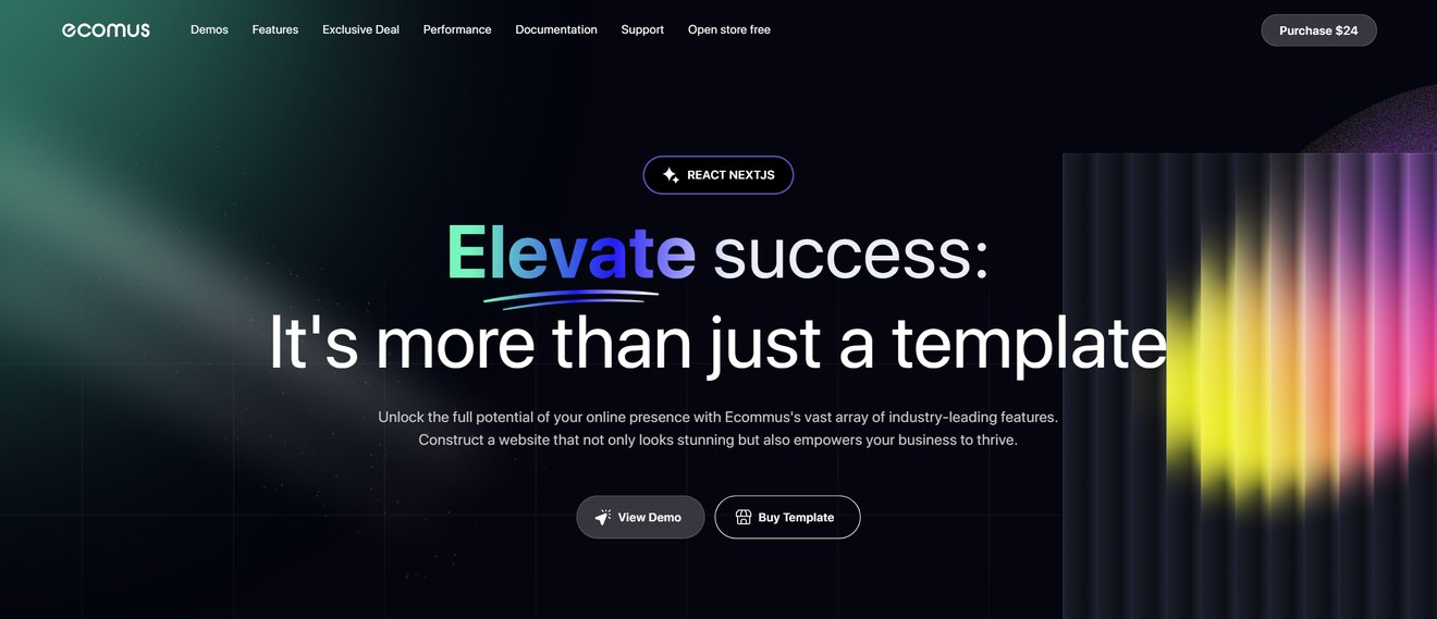Ecomus Ultimate eCommerce React NextJs, Bootstrap Template