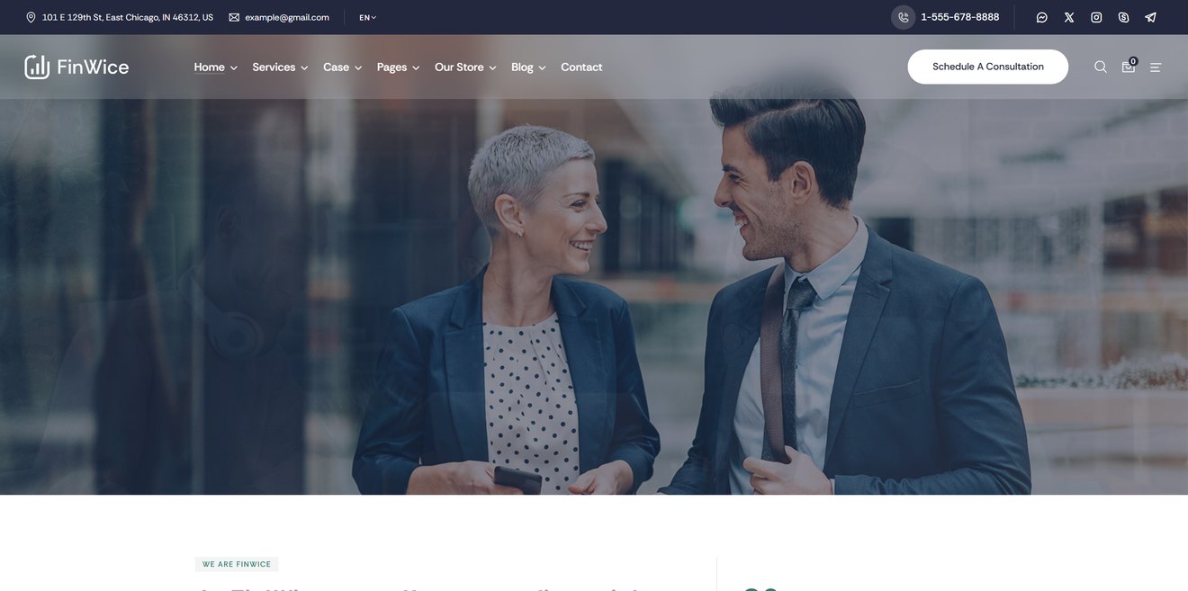 Finwice | Business & Finance Consulting ReactJs Template