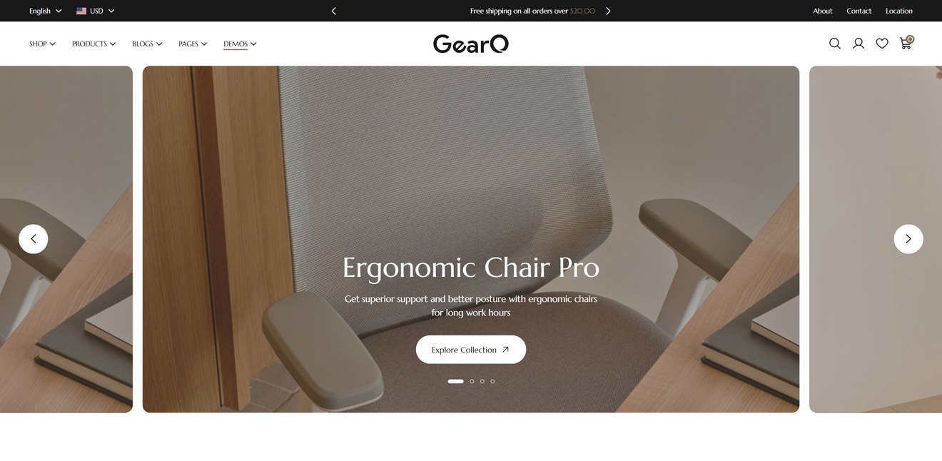 GearO – Furniture, Office Equipment eCommerce Nextjs Template