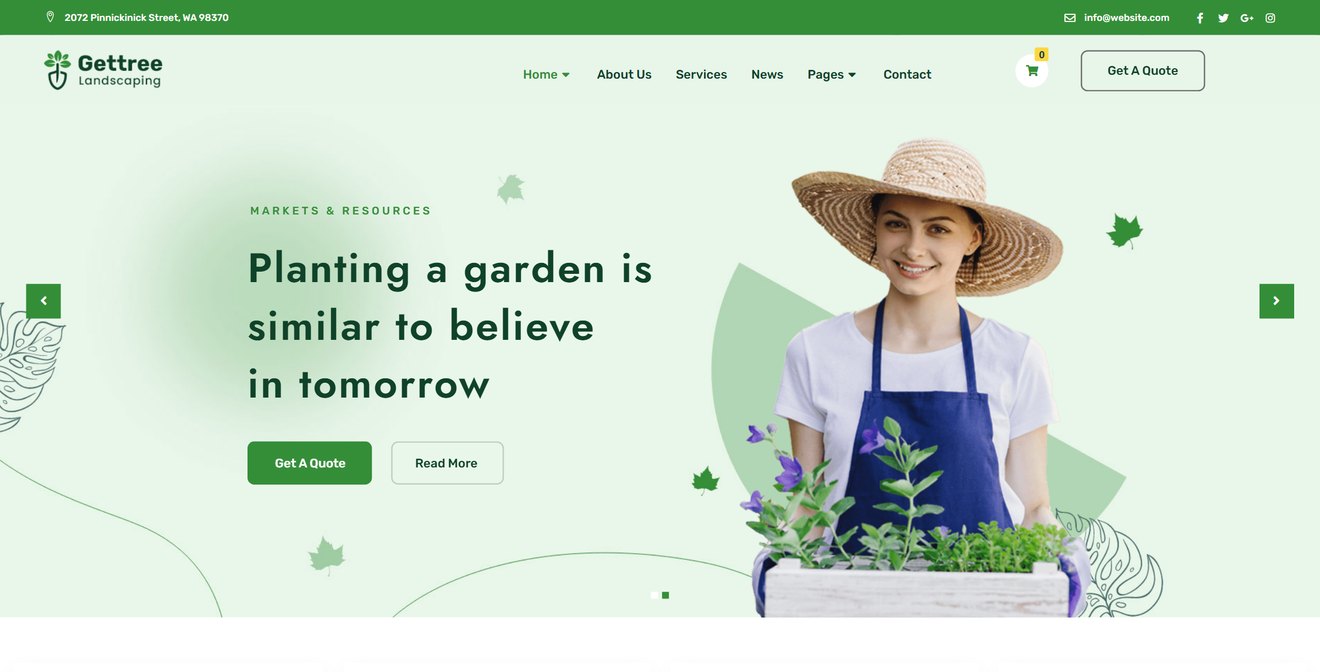 Gettree – Garden & Landscaping Elementor Template Kit