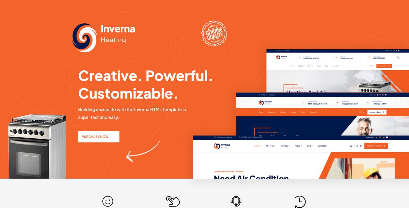 Inverna – Heating & Air Condition Service HTML Template